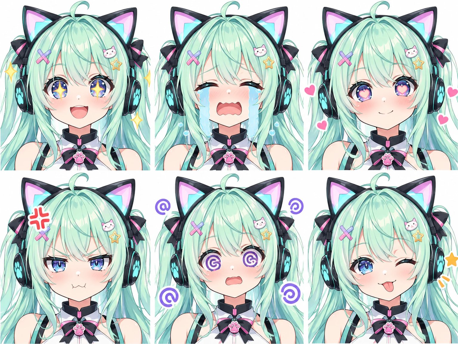 Fantasy elf mage expressive emotion chart with mouth shape phoneme visemes and subtle eye nuances