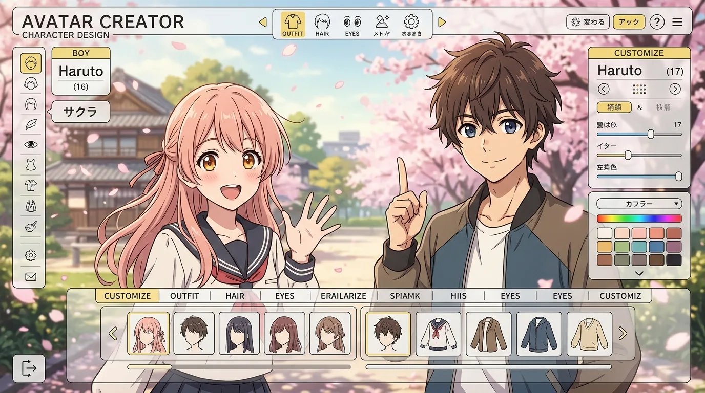 AI anime avatar maker generating authentic 2D Japanese anime character profile pictures