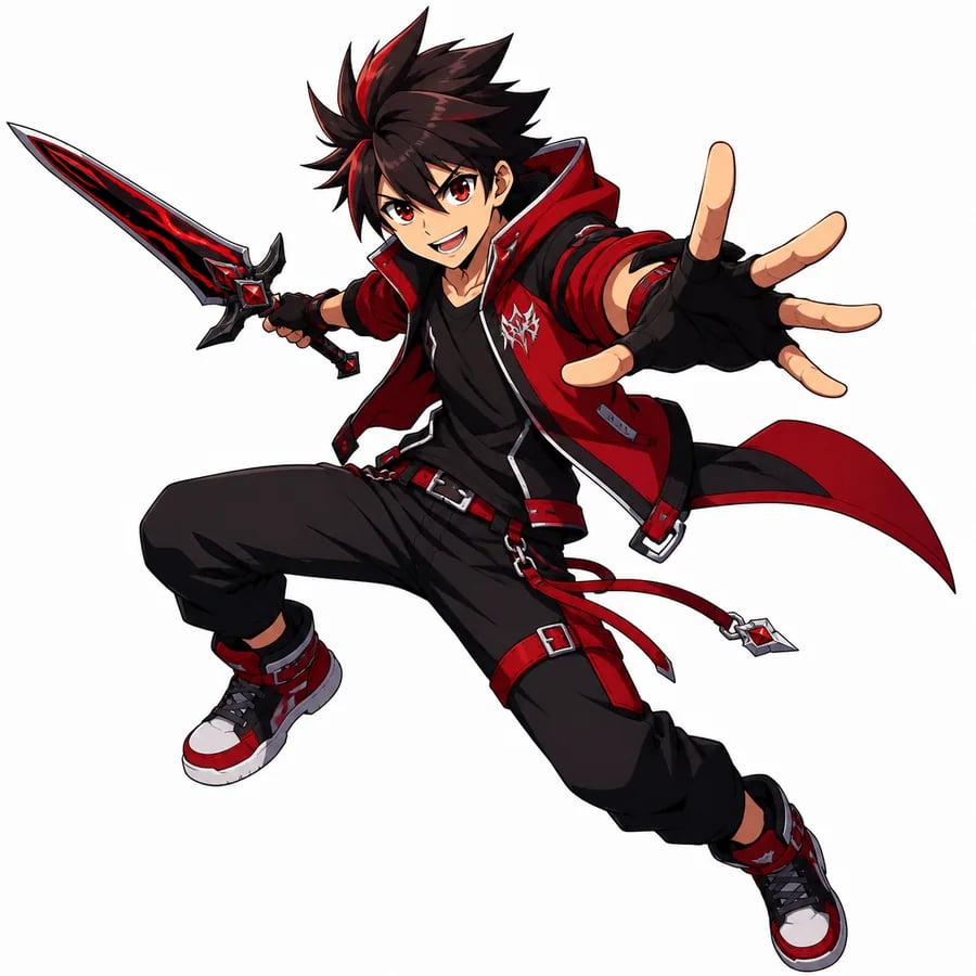 Anime-style teen hero