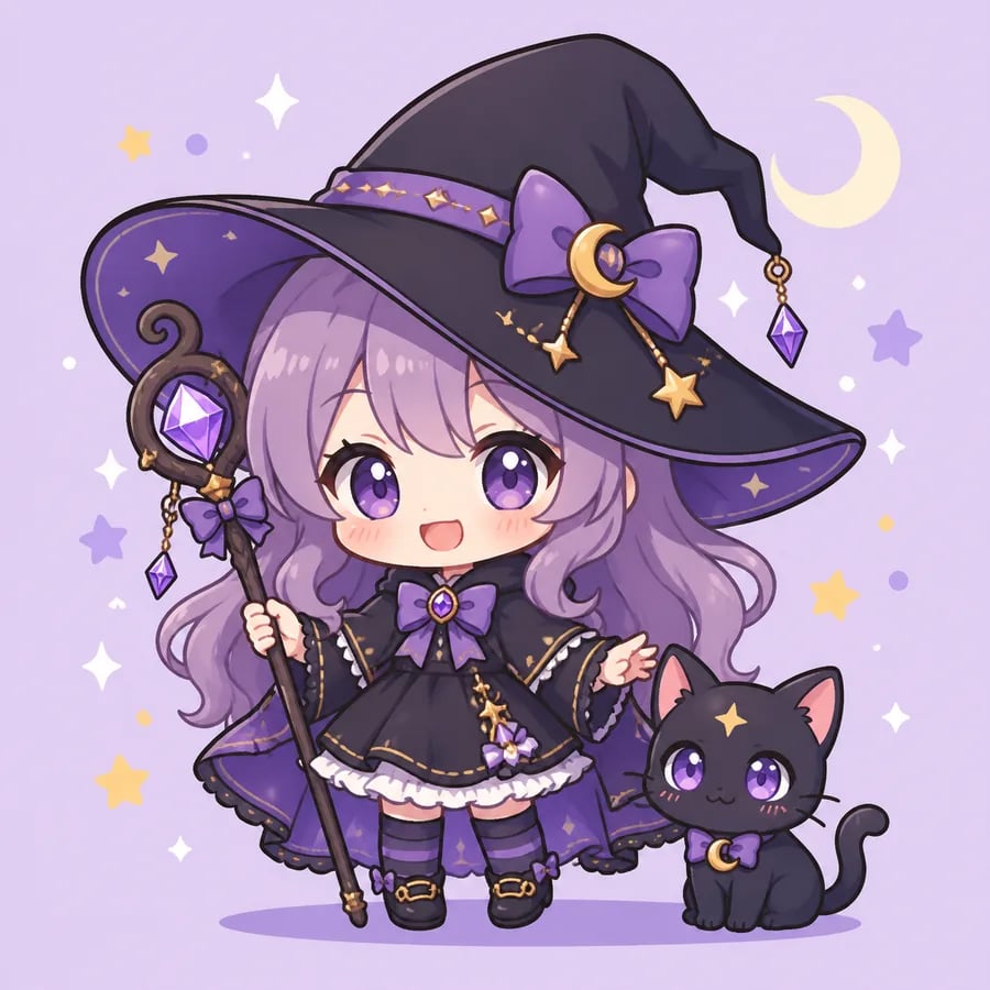 Cute chibi witch