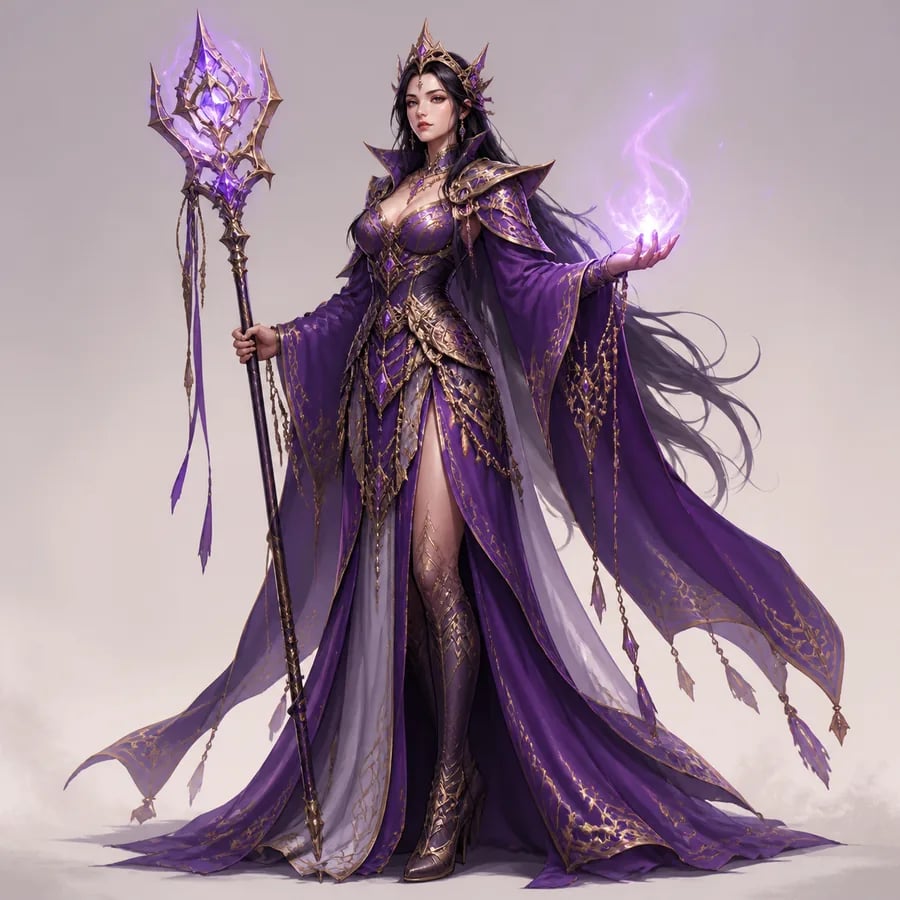 Painterly fantasy sorceress
