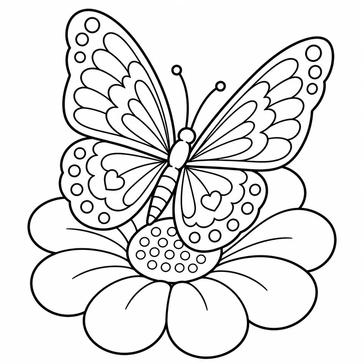 Black-and-white butterfly coloring page line art made with the nabn AI coloring page generator