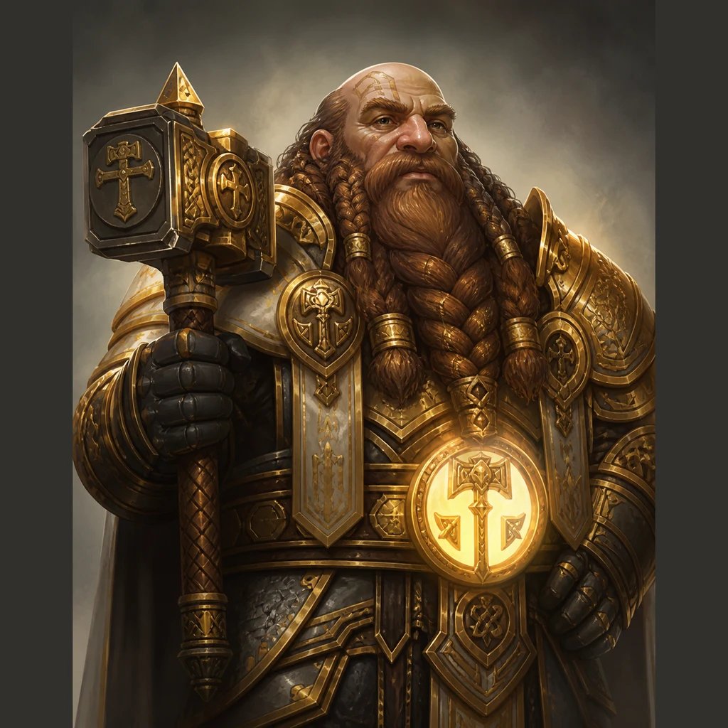 AI-generated D&D dwarf cleric character portrait