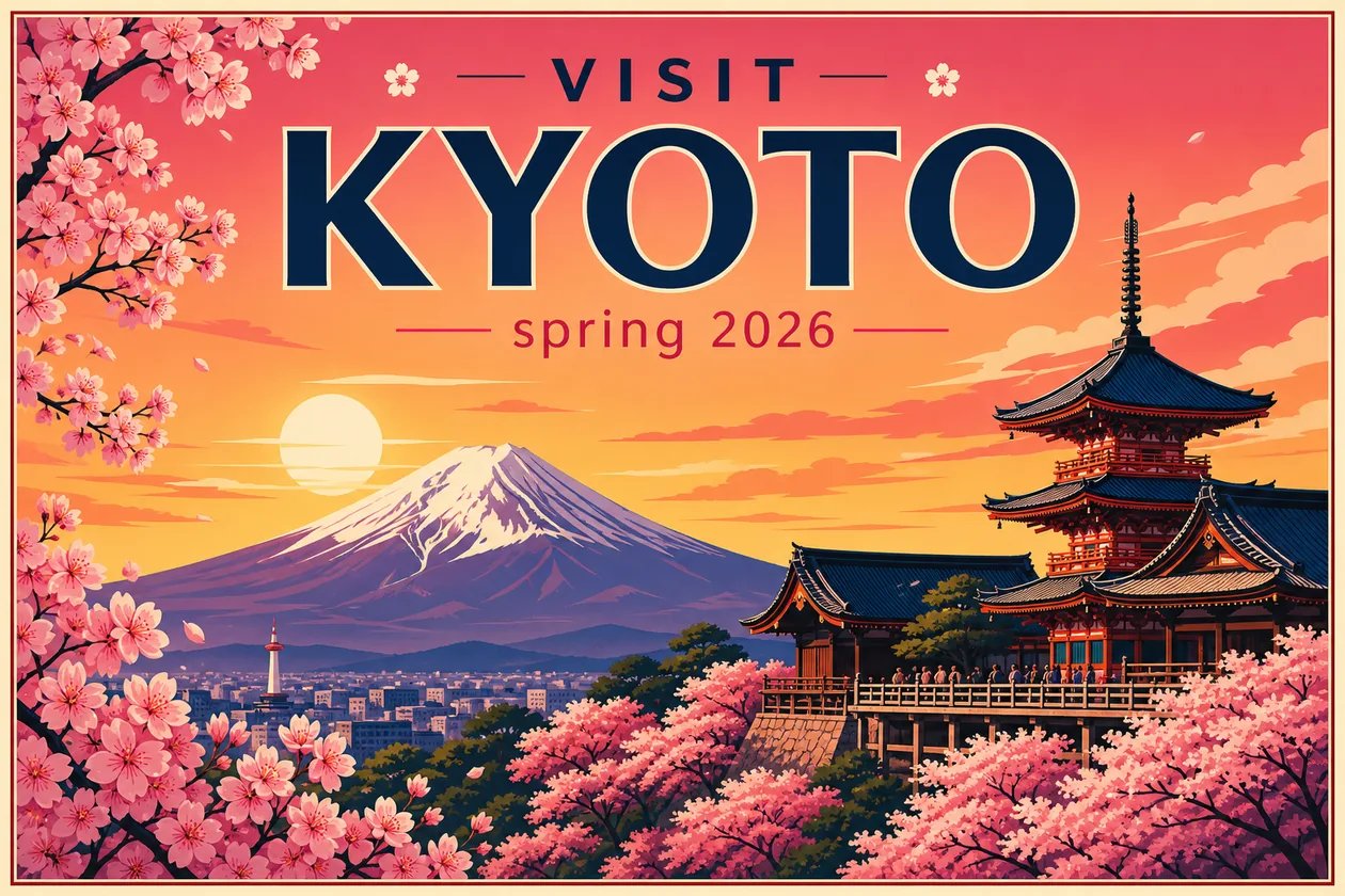 A retro travel poster with a crisp, readable headline, generated with the GPT Image 2 model