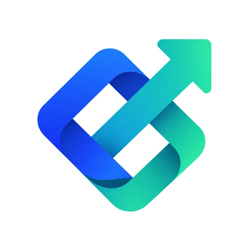 Abstract blue and teal geometric startup logo mark made with the tool
