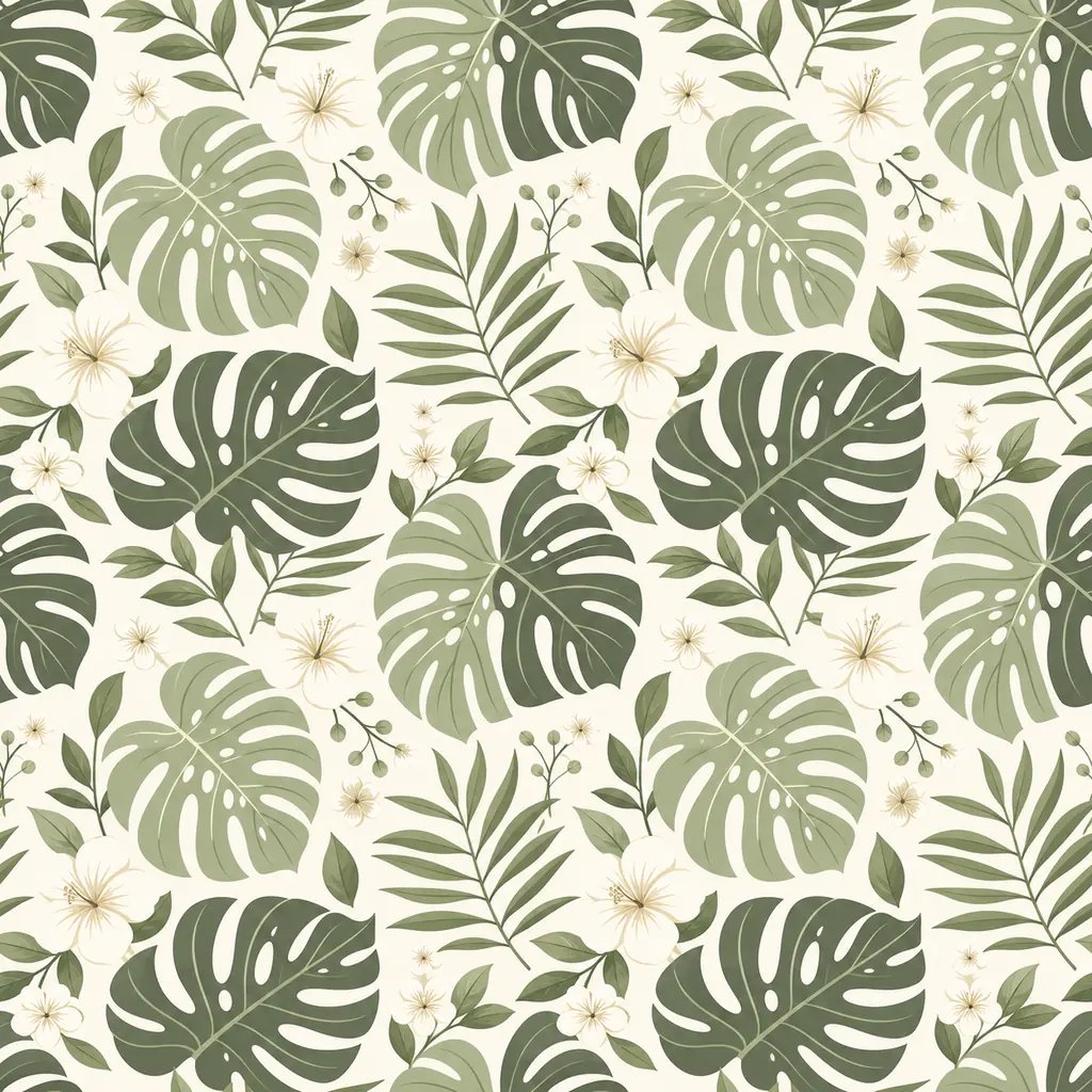 Seamless botanical leaf pattern made with the nabn AI pattern maker