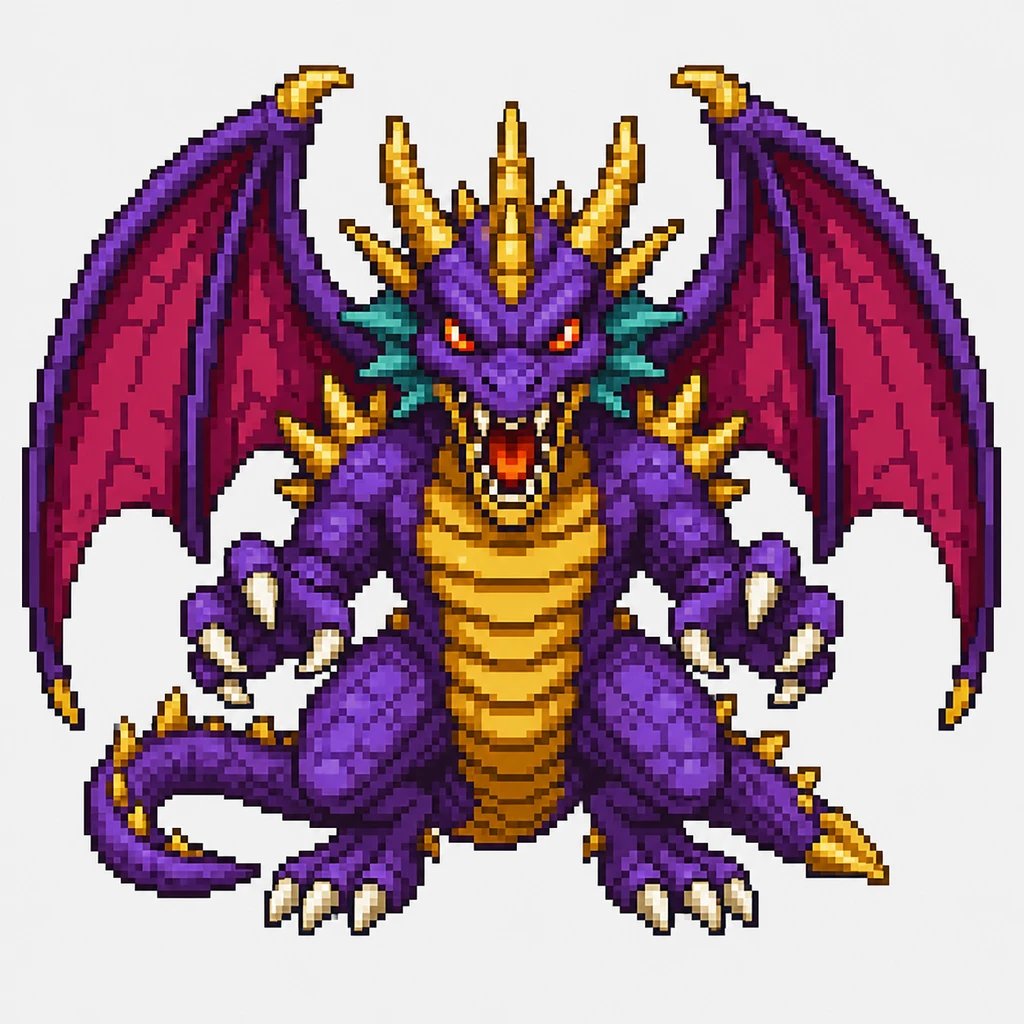 Pixel art dragon boss generated from a text prompt