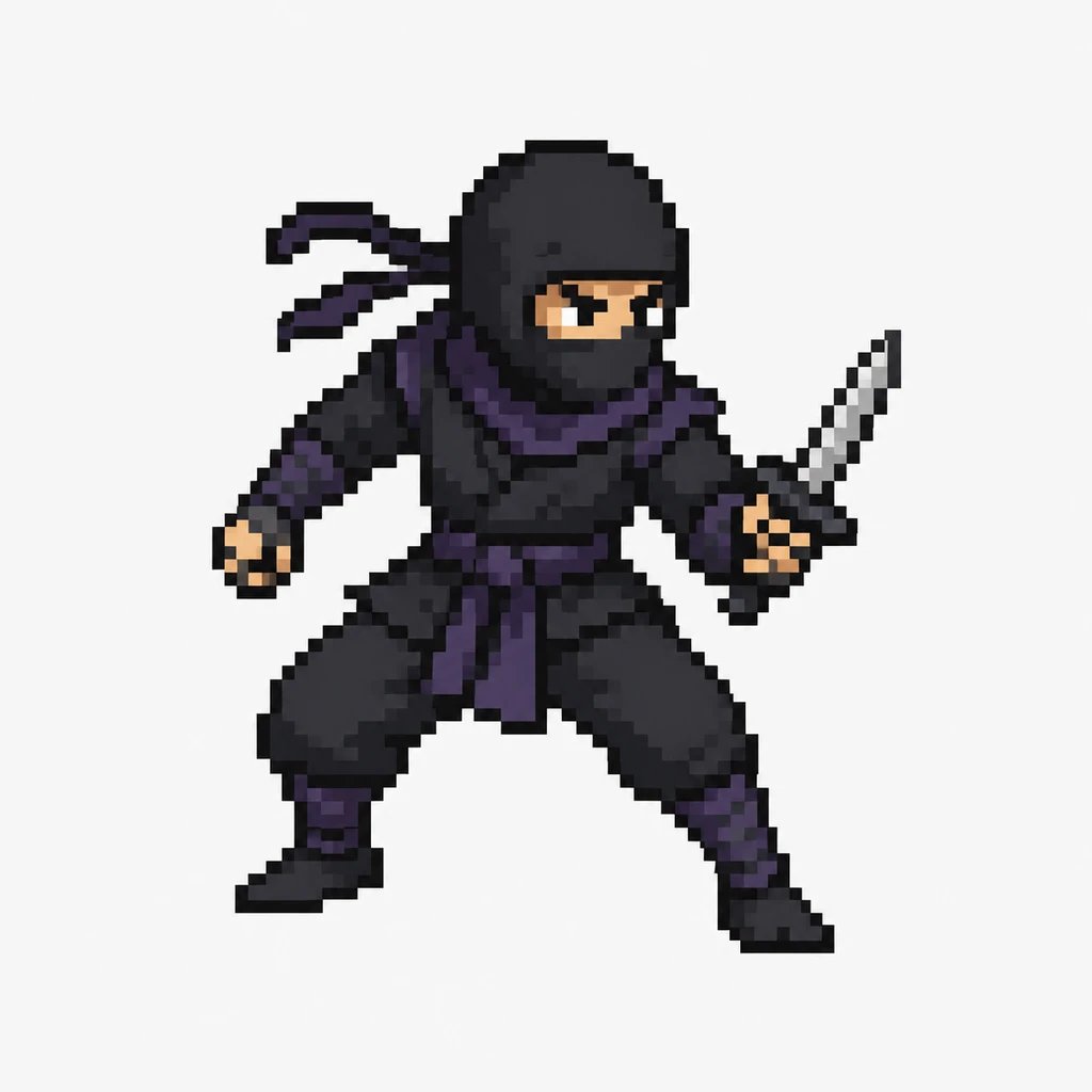 Pixel art rogue ninja character sprite