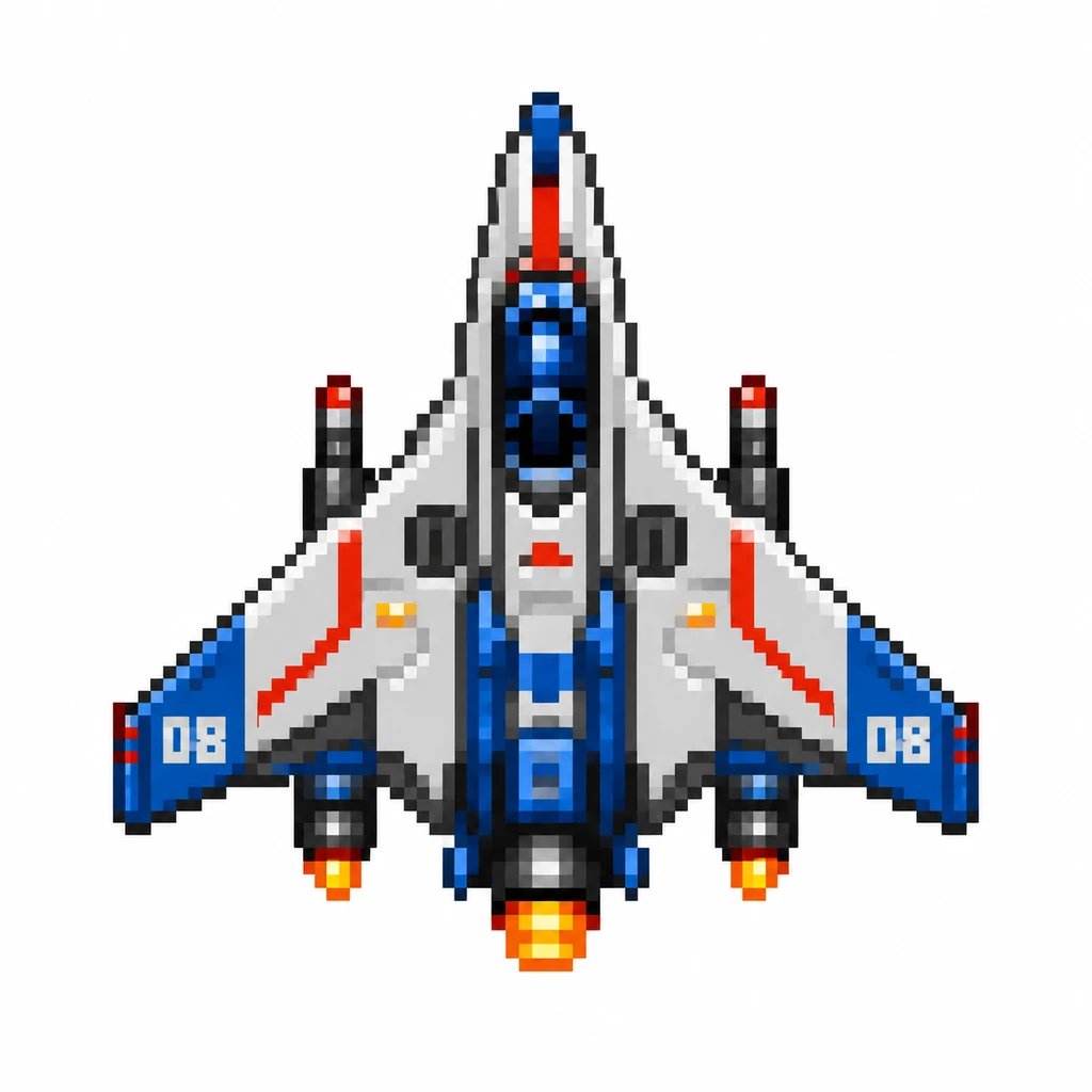 Pixel art retro sci-fi spaceship