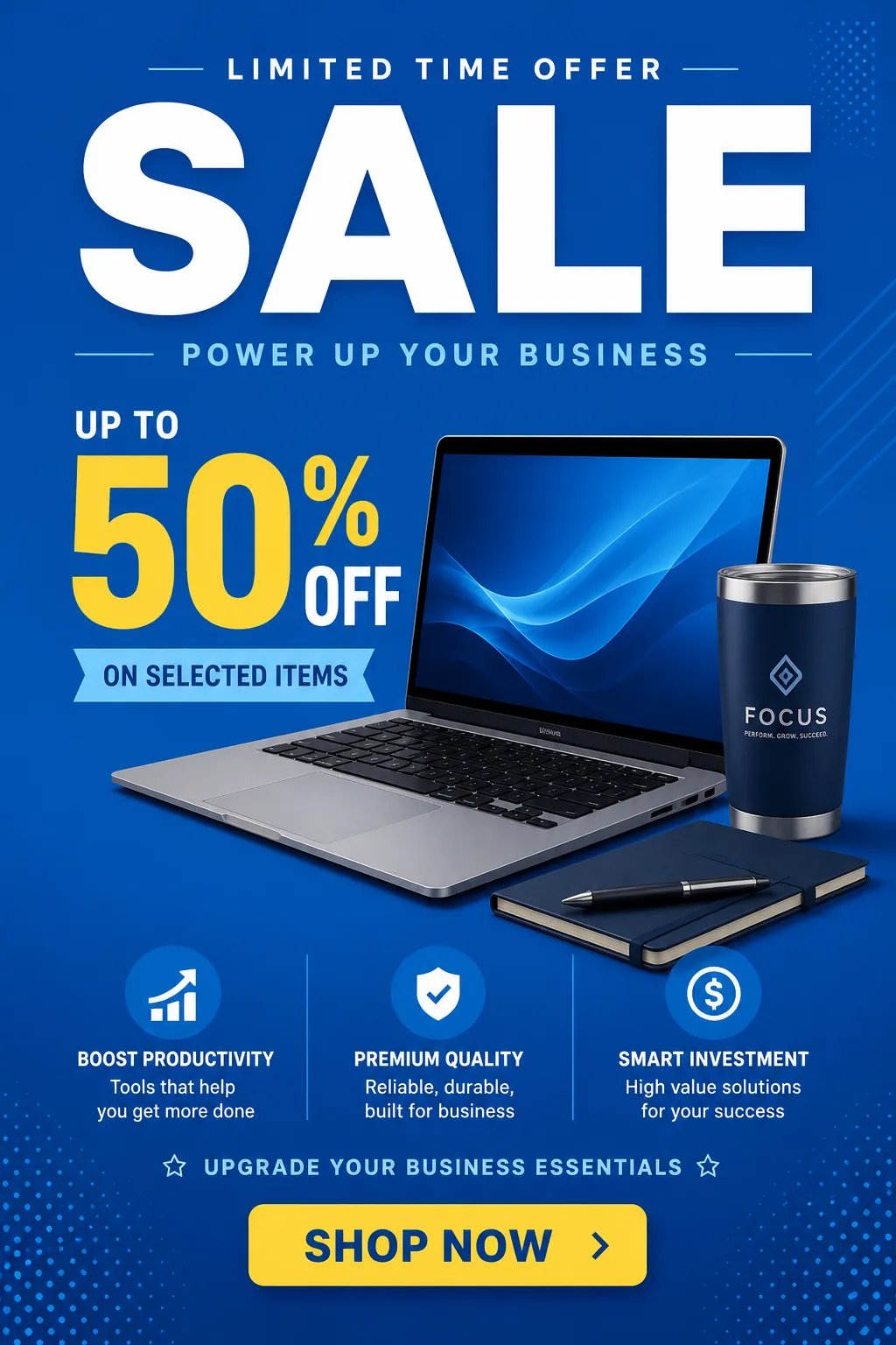 Clean business promo poster designed by the tool