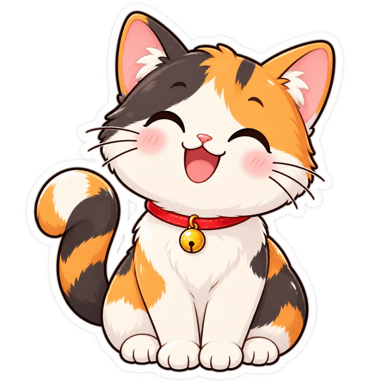 Die-cut kawaii sticker generated by the tool from a text prompt