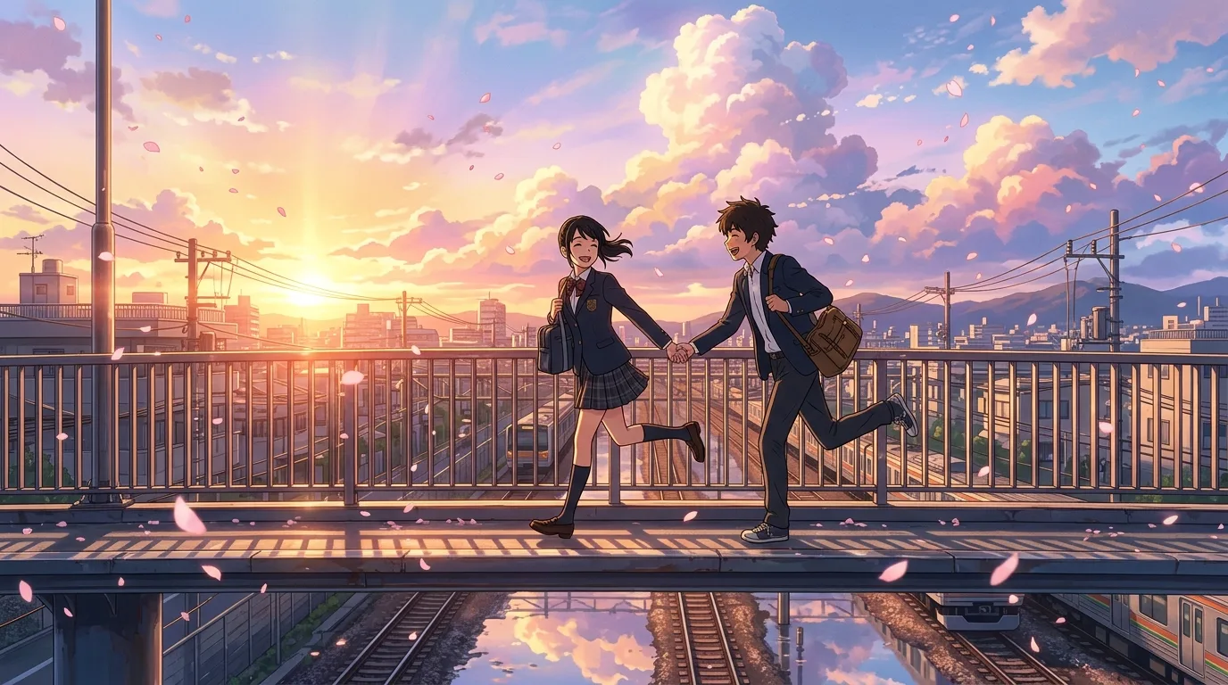 Serene Cel-Shaded Anime & Ghibli Skies