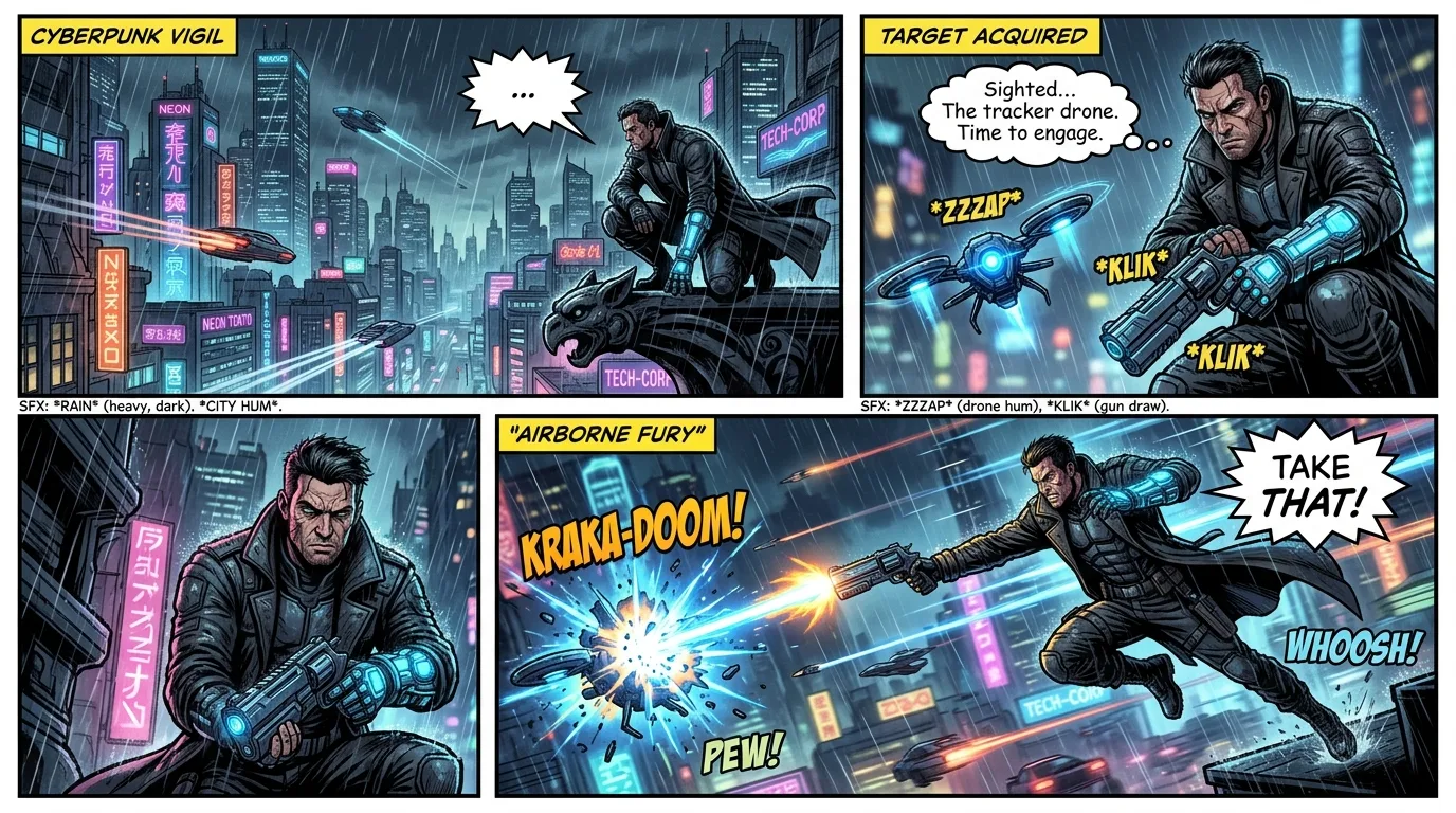 Action Comic — Cyberpunk Detective